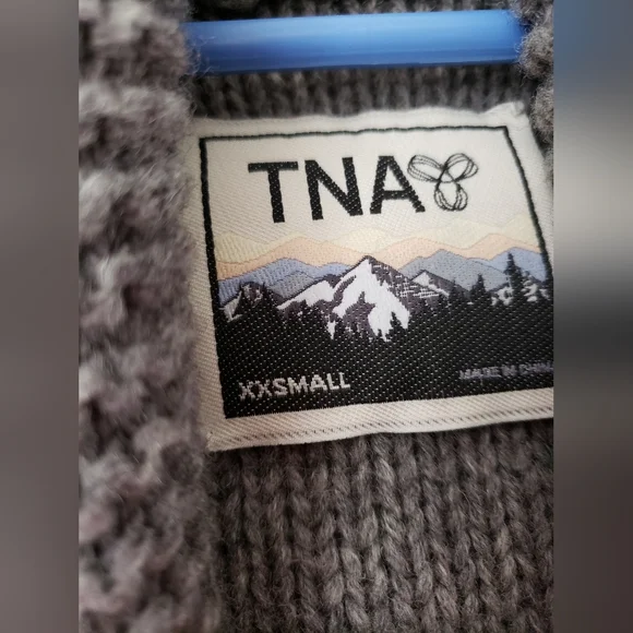 TNA Grey and Cream Shawl Collar Cardigan from Aritzia - Picture 3 of 3